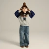 Pudding Haru Children's and Girls' Winter Sweatshirt 2023 Autumn/Winter New Children's cartoon shoulder sleeve fleece sweatshirt Application Scenario